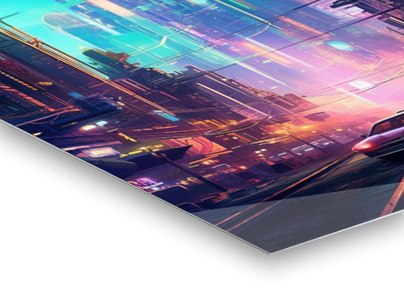 Futuristic City - Stampa su alluminio HD lucido
