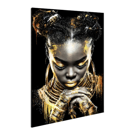 Women Gold_04 - Print on Brushed Aluminum