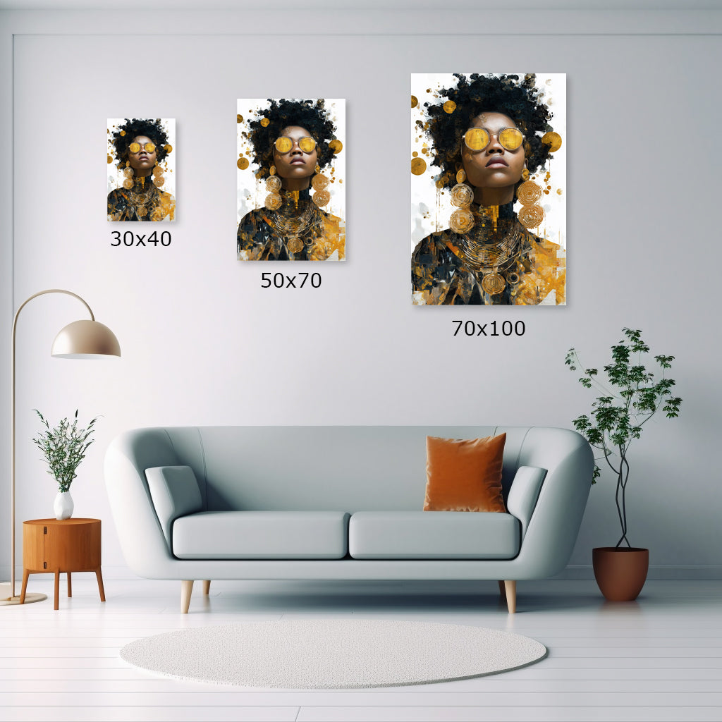 Afro 2 - Stampa su Alluminio spazzolato