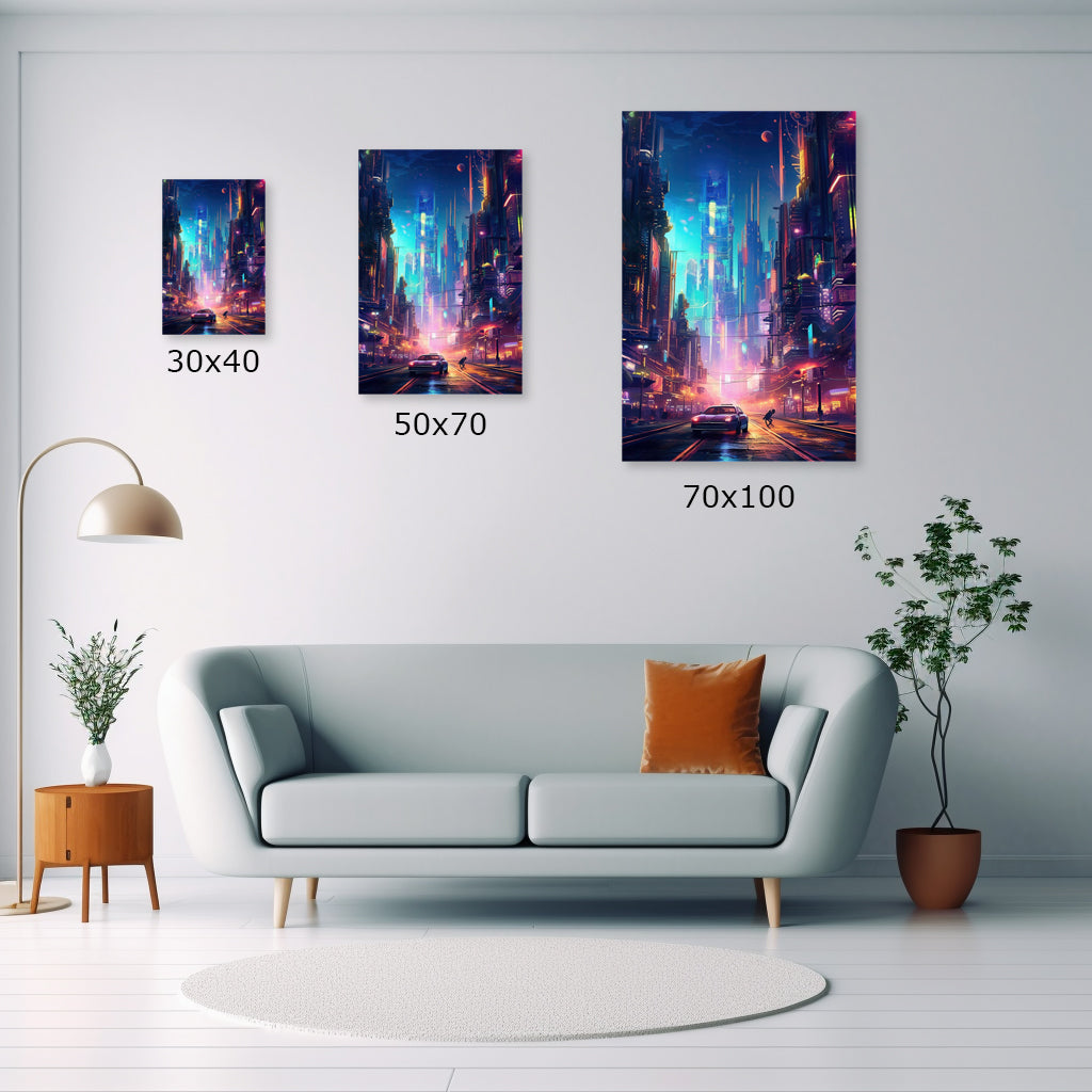 Futuristic City - Stampa su Alluminio spazzolato