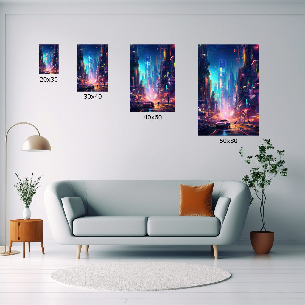 Futuristic City - Stampa su alluminio HD lucido