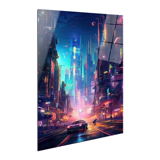 Futuristic City - Stampa su alluminio HD lucido